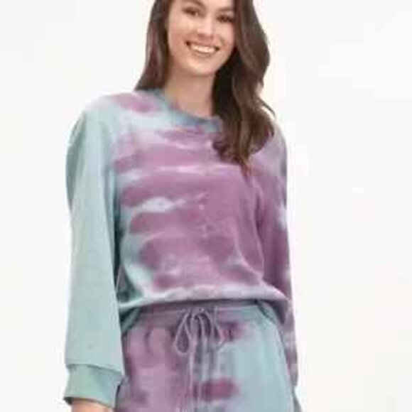 SPLENDID sweatshirt M purple tie dye x Morgan Harper Nichole Eco VGUC $168 - Picture 11 of 12